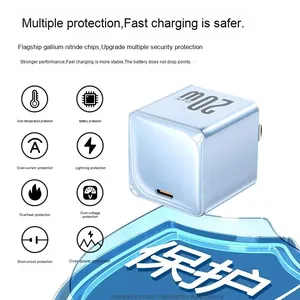 Venta al por mayor PD20W Cargador para <span class=keywords><strong>iPhone</strong></span> Cargador <span class=keywords><strong>20W</strong></span> Pequeño Ice Cube Teléfono móvil <span class=keywords><strong>Cabezal</strong></span> de carga rápida 6A 1m a 2m Longitud del cable - Product Image 3