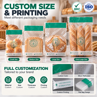 Sac à pain en BOPP transparent micro-perforé avec soufflet de fond pour boulangerie