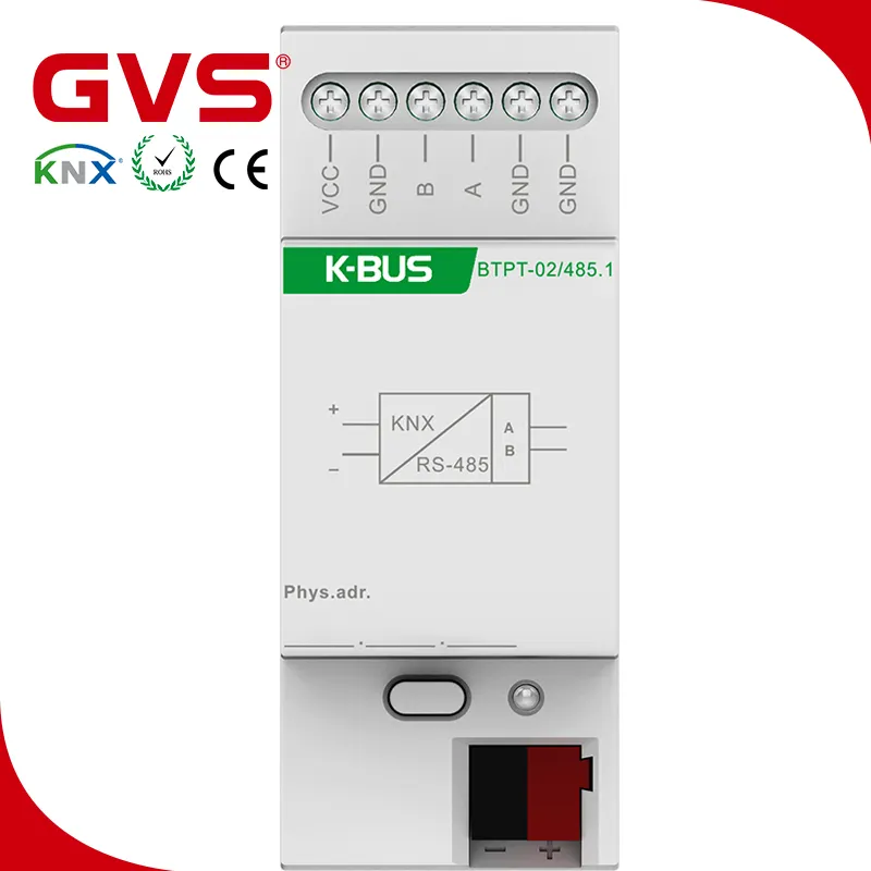 2019 KNX/EIBメーカーGVSKバスKNX/RS485コンバーター双方向RS485プロトコルゲートウェイモジュールシステムKNXホームオートメーション