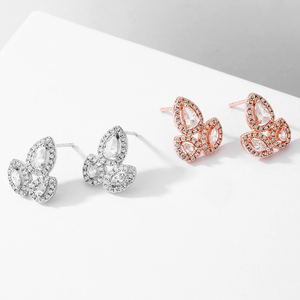 RAKOL EP2817 Boucles d'oreilles en forme de feuille en or 18 carats avec poche en zircone cubique 2025 Derniers modèles pour femmes - Product Image 2