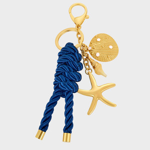 Porte-clés étoile De Mer Et Coquillage - Longueur 10 Cm, Plastique, Décoration Sac Ou Voiture, Thème Plage