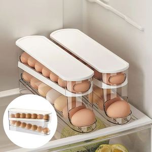 Double Layer Rolling Egg Dispenser Refrigerator Egg <b>Storage</b> <b>Box</b> Automatic Scrolling Egg Holder Household Large Capacity <b>Kitchen</b> - Product Image 1