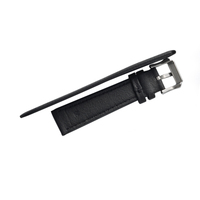 Bracelet de montre en cuir noir élégant et durable à prix abordable, avec boucle ardillon, largeur 18-24 mm, épaisseur 4,0-2,8 mm, Ming Fung pour montre