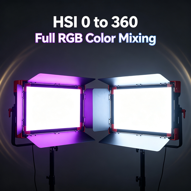200W RGB LED Video Light Panel 3300 LEDs 10000Lux 2700K 9900K CRI97 TLCI98 DMX APP Control Studio