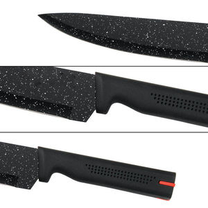 Wholesale Household Chef Cutlery <b>Set</b> Granite Speckled Coated Blade Plastic Handle Kitchen <b>Knife</b> <b>Set</b> with Block - Product Image 4