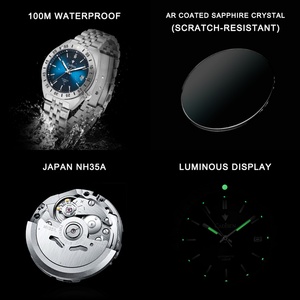 CADISEN C8230 Reloj de Lujo con Encanto, Automático, Mecánico, de Acero Inoxidable, Cristal de Zafiro, 10 Bar, Luminoso, 40-44mm, Cierre Plegable, para Hombre - Product Image 3