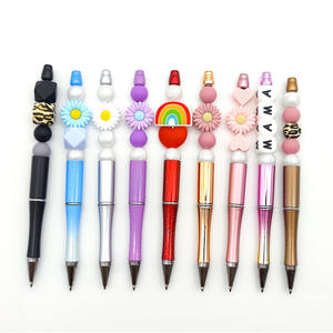 Heetverkopende 50-kleurige balpennen, decoratieve DIY plastic balpennen met kralen voor kinderen, studenten, kantoor en schoolbenodigdheden - Product Image 2