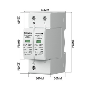 Dc PV <span class=keywords><strong>Surge</strong></span> <span class=keywords><strong>Protector</strong></span> thiết bị T2 loại 500V-1000V 3P 20ka DPS năng lượng mặt trời bảo vệ tăng cho năng lượng mặt trời PV hệ thống - Product Image 2