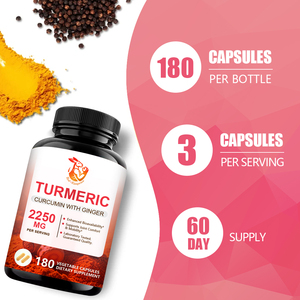 Cápsulas de Cúrcuma de Marca Privada OEM para la Salud de las Articulaciones y Bienestar General, Cápsulas de Suplemento Herbal con Extracto de Curcumina - Product Image 2