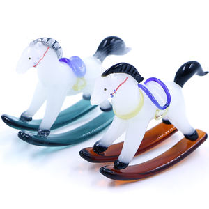 Лэмпворк ручной работы из муранского стекла, конь-качалка, милая лошадь, животные, фигурки, формы, украшения для игрушки, подарок - Product Image 1