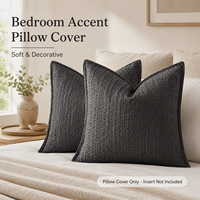 Housse de coussin respirante à texture gaufrée carrée, housse de coussin décorative