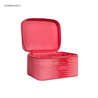 Pochette de voyage en cuir PU à motif crocodile, boîte à cosmétiques, trousse de maquillage, organiseur de vernis à ongles, sac de maquillage