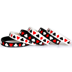 Braccialetto sportivo in Silicone stile Poker con <span class=keywords><strong>Street</strong></span> Dance scacchi gioco di carte elastico riempito con inchiostro per promozioni - Product Image 3