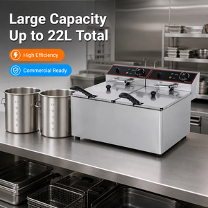Commercial Countertop Double Tank Double Basket Electric Deep Fryer 6L 8L 11L Stainless Steel for Restaurant Fast Food Shop - Product Image 4