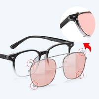 Lunettes de soleil polarisées TAC multi-usages de luxe en métal, clip UV400 unisexe, monture optique carrée rétro TR90 pour myopie – Grande Vente