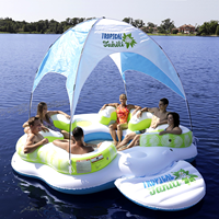 Île flottante gonflable personnalisée pour 5 personnes, en plastique, pour piscine, plage, baie, fête, baignade et détente