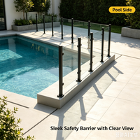 Poteau de clôture en verre en acier inoxydable antirouille personnalisé OEM ODM, balustrade en verre, main courante pour patio arrière-cour
