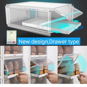 Scatola Portascarpe in Plastica Trasparente Haixin 3, Grande Formato, Facile da Assemblare, con Cassetto per Uomo - Product Image 2
