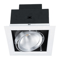 RONSE 20W Multiple LED Cob Encastré Anti-Glare Grille Plafonnier Moderne Têtes Réglables Aluminium Trimless LED Plafonnier