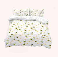 Vente en gros de parures de lit écologiques personnalisables à 3 pièces avec imprimé de dessins animés, taille King, ensemble de literie, textile de maison