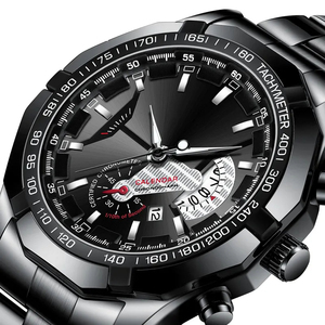Montres étanches en acier inoxydable sport <span class=keywords><strong>semaine</strong></span> date lumineuses de luxe personnalisées pour hommes - Product Image 1