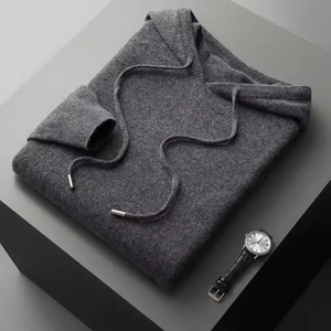 Nuova Collezione Autunno/Inverno Prêt-à-porter di Prima Linea: Felpa da <span class=keywords><strong>Uomo</strong></span> con Cappuccio in 100% Puro <span class=keywords><strong>Cashmere</strong></span>, Caldo Pullover Imbottito e <span class=keywords><strong>Maglia</strong></span> a Maniche Lunghe. - Product Image 6