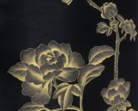 Papier peint mural haut de gamme SUNGPU, peint à la main, motif floral doré sur fond noir, pour la rénovation intérieure des suites d'hôtel