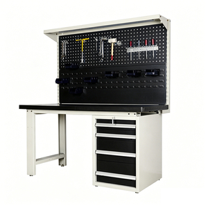 Banc de travail antistatique robuste OEM ODM avec pieds réglables et tiroirs, capable de supporter une charge de 800 kilogrammes, gris industriel - Product Image 3