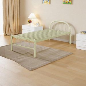<span class=keywords><strong>Lit</strong></span> simple en <span class=keywords><strong>fer</strong></span> <span class=keywords><strong>forgé</strong></span> sans formaldéhyde, design moderne et épuré, 200x90cm, idéal pour dortoir - Product Image 1