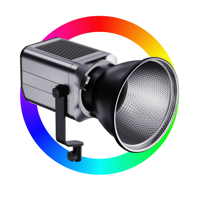 T100-S RGB 100W LED Video Light RGB COB Light Remote Control 2700-6500K RGB Photography LED Light for Video Shooting