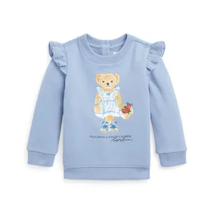 2023 Herbst/Winter New Baby Girl Kinder mantel Flying Sleeve Strick Cardigan Cotton Vielseitiger Pullover