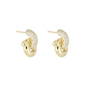 Boucles d'oreilles de luxe pour femmes, serties de diamants, nouveauté, meilleures ventes, personnalisables, plaqué or de haute qualité, fournitures en gros - Product Image 4