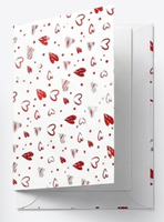Ensemble d'emballage cadeau rouge épais avec motif floral et cœur, comprenant papier cadeau, sac cadeau, boîte, carnet, carte de vœux et étiquette suspendue, pour la Saint-Valentin et les anniversaires