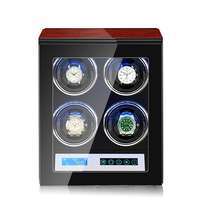 Boîtier de rangement automatique multi-moteurs laqué pour montres à écran tactile en bois de luxe, idéal pour le bureau, vente en gros, avec logo personnalisé