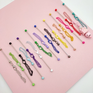 B3007 Nouveauté très demandée : Accessoires de décoration pour gobelets, chaînes et <span class=keywords><strong>breloques</strong></span> pour gobelets à barre, colorées, mignonnes, inoxydables et à perler - Product Image 2