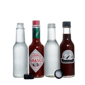 Bouteille en verre vide de 150 ml (5 oz) pour sauces, assaisonnements, chili, salades et sauces piquantes - Product Image 1