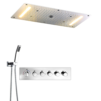 Colonne de douche thermostatique 2026 avec pommeau LED RGB, effet pluie, cascade et jet de brume, ensemble de bain avec mitigeur
