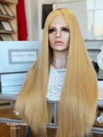 Perruque en cheveux humains européens SHY, couleur blonde, avec dentelle HD, marque de distributeur, fourniture en marque blanche