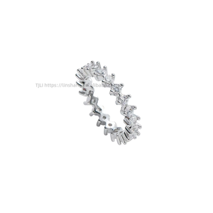 Hip-hop Copper Inlaid Zircon 2-claw Simple <b>Ring</b>, <b>Ring</b> Index <b>Finger</b> <b>Ring</b> - Product Image 4