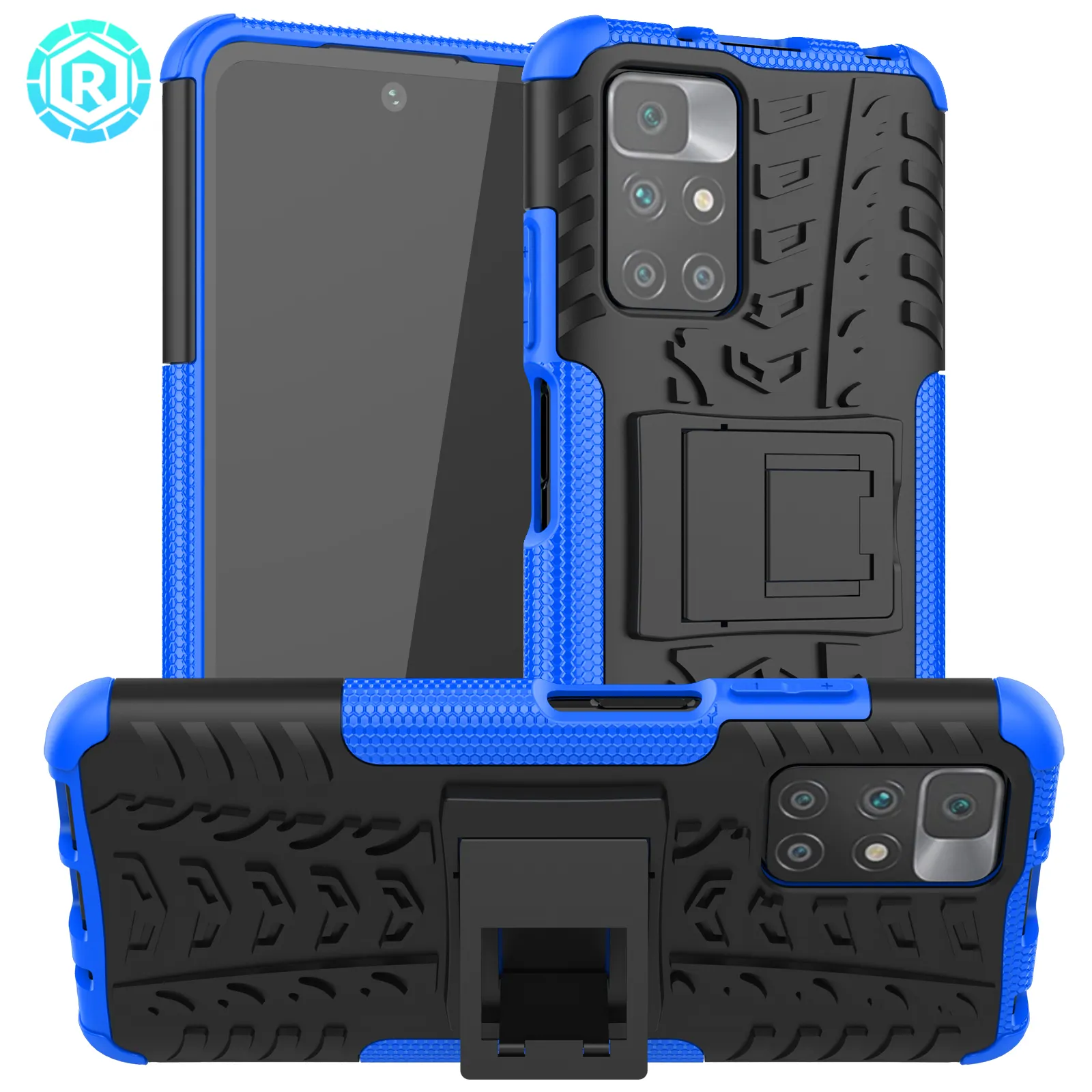 Roiskin OEM/ODM Free Sample Shockproof Kickstand Cellphone Case For Xiaomi Redmi 10 TPU PC 2 In 1 Design Case For Redmi 10