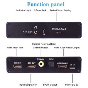 1-Port 8K 60HZ HDMI2.1 <strong>Audio</strong> <strong>Extractor</strong> <strong>7.1CH</strong> Coaxial Optical Toslink HDCP2.3 Atmos Video Splitters &amp; Converters - Product Image 3