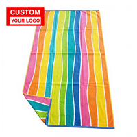 Serviette de plage de luxe en coton 100% anti-sable, taille personnalisée, avec boucle de fixation pour la main, motif personnalisé, emballée en sacs
