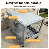 Cage pour chien en fer forgé pour chiens de taille moyenne à grande, niche d'intérieur de luxe avec toilette intégrée, extra-robuste et renforcée