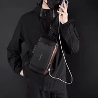 Sac bandoulière antivol tendance avec port USB et serrure à code, sac de poitrine étanche personnalisable pour homme – Nouvelle collection