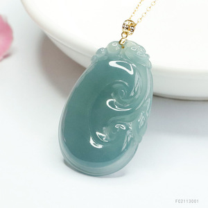 2026 Liontin Zamrud Ximang Bertatahkan Emas 18k Blue Water Ruyi Jade Factory Live Broadcast S2113001 - Product Image 2