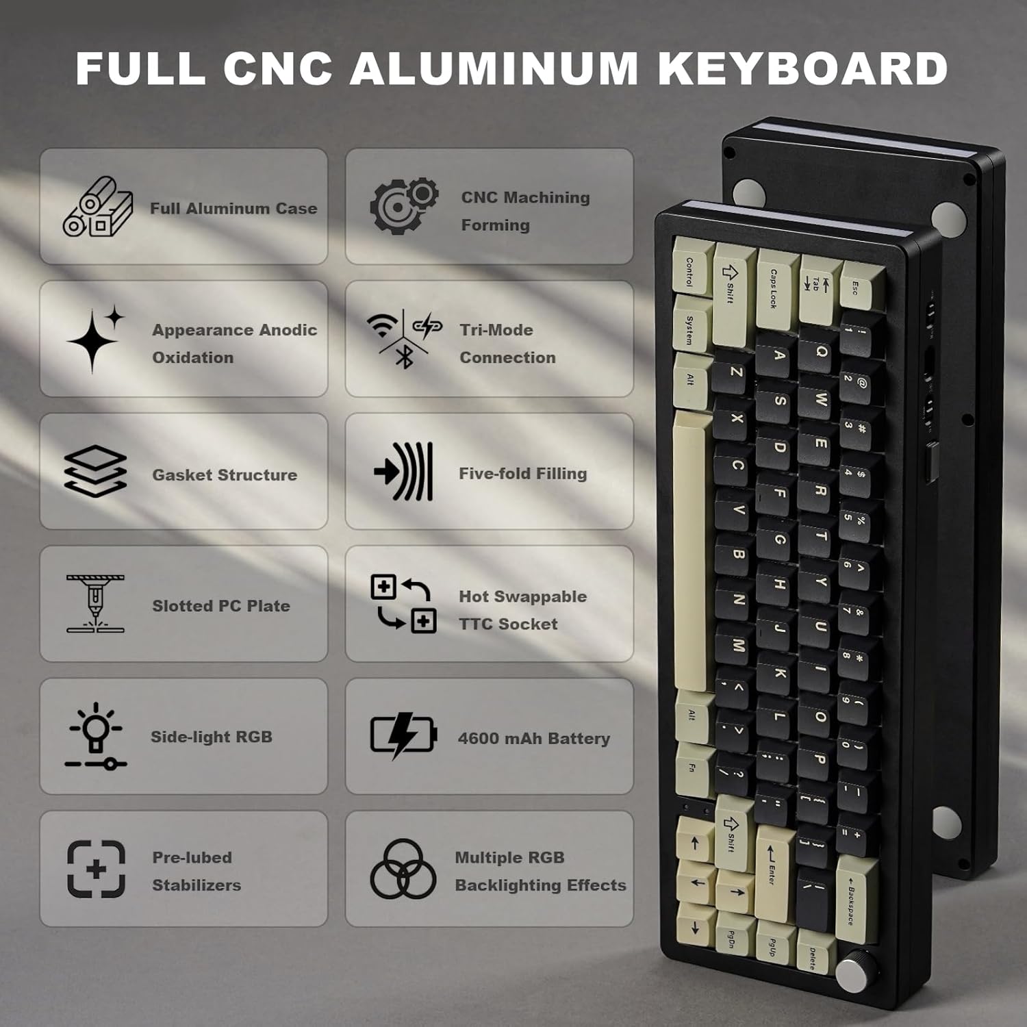 YUNZII AL66 Wireless Mechanical Gaming Keyboard - Hot Swap, RGB