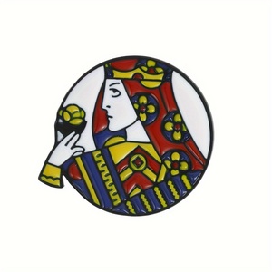 Personalisierbare Poker-Karten-Kollektion JQK Emaille-Pins König Dame Bube Broschen für Damen Mode-Accessoires - Product Image 6