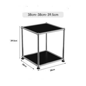 Hot Bán Hiện Đại Rõ Ràng Glass Bảng Bên Với Bạc Thép Không Gỉ Chân Vòng Acrylic Bàn Trà Cho Phòng Khách Nhỏ End Bảng - Product Image 4