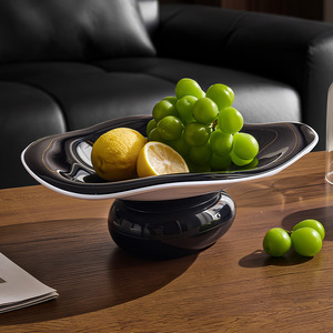 Fruit Plate <b>Resin</b> Ink Snow Realm Solid Color Coffee <b>Table</b> Decor High-End Serving Dish For Living Room - Product Image 1