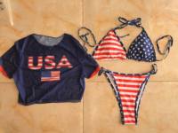 Ensemble de maillots de bain 3 pièces pour femme, 11 couleurs, avec mini-haut, style brésilien échancré, pour la plage, tailles S-XL